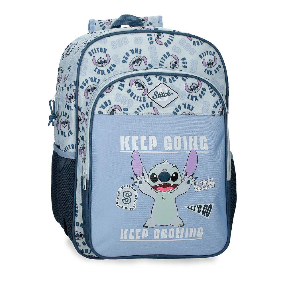 Mochila Keep Going Stitch Disney 40cm adaptável
