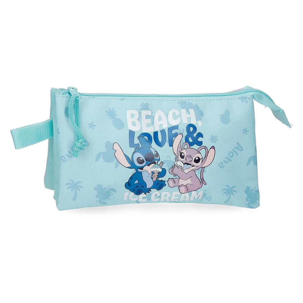 Estojo triplo Beach & Love Stitch Disney