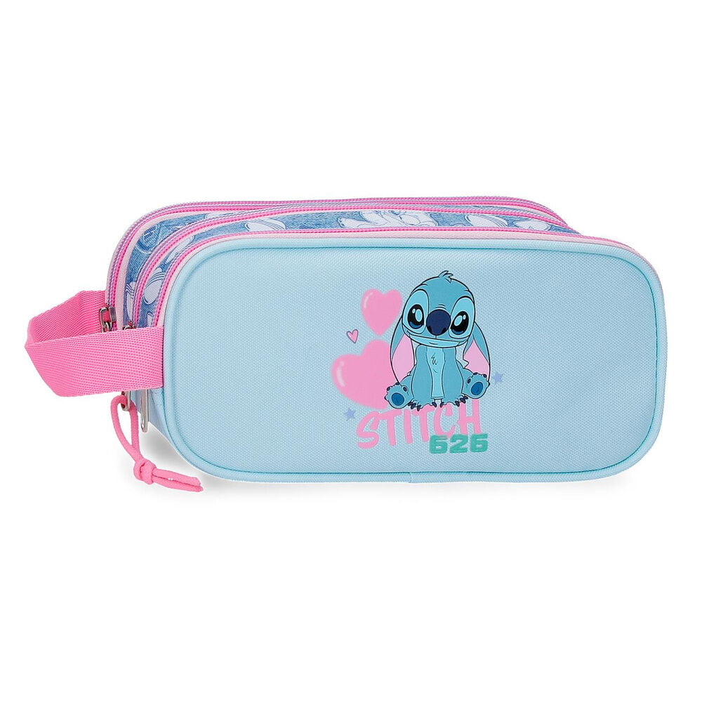 Estojo triplo Hearts Stitch Disney