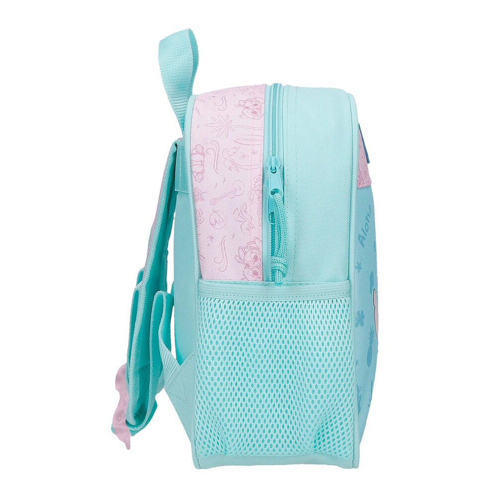 Mochila Beach & Love Stitch Disney 25cm adaptável