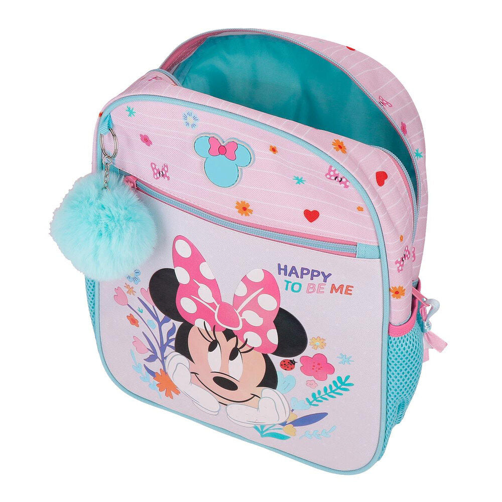 Mochila Happy To Be Me Minnie Disney 33cm adaptável