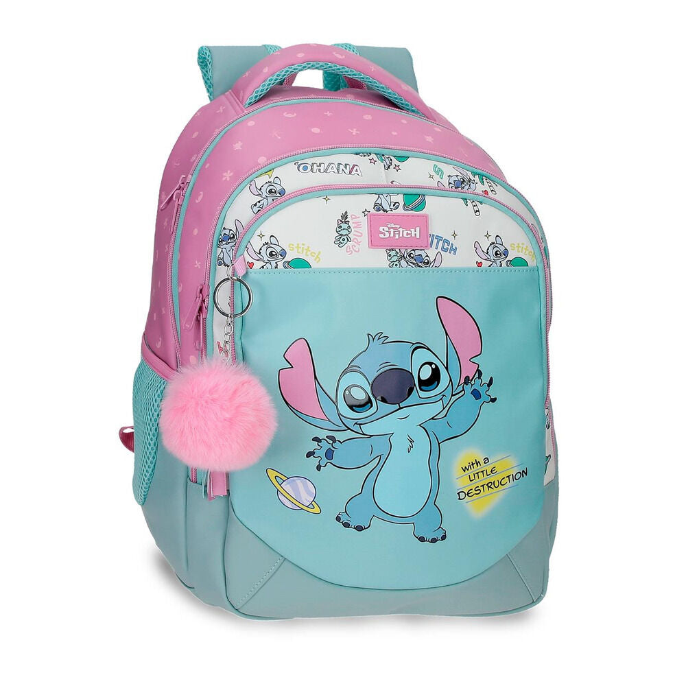 Mochila Little Destruction Stitch Disney 42cm adaptável