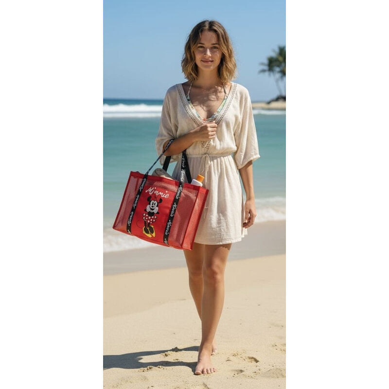 Saco de praia em malha do Minnie da Disney