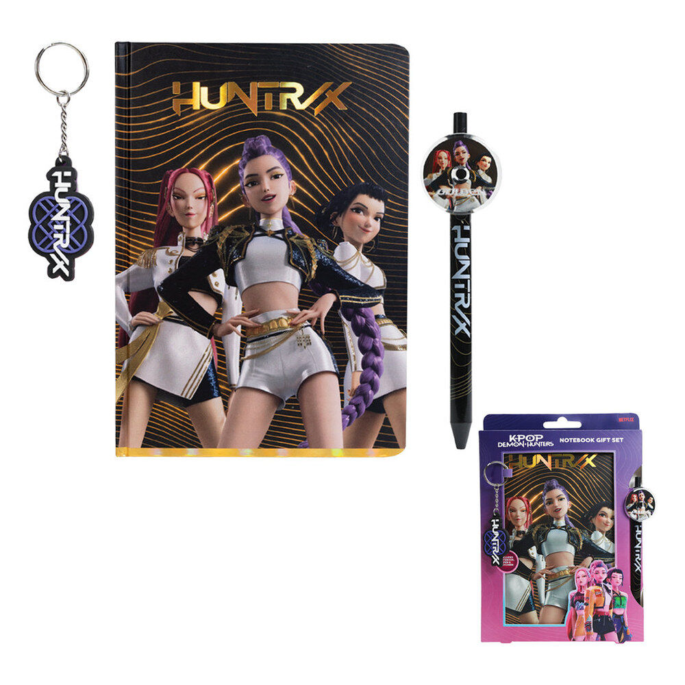 Caderno + caneta + porta-chaves K-POP Demon Hunters