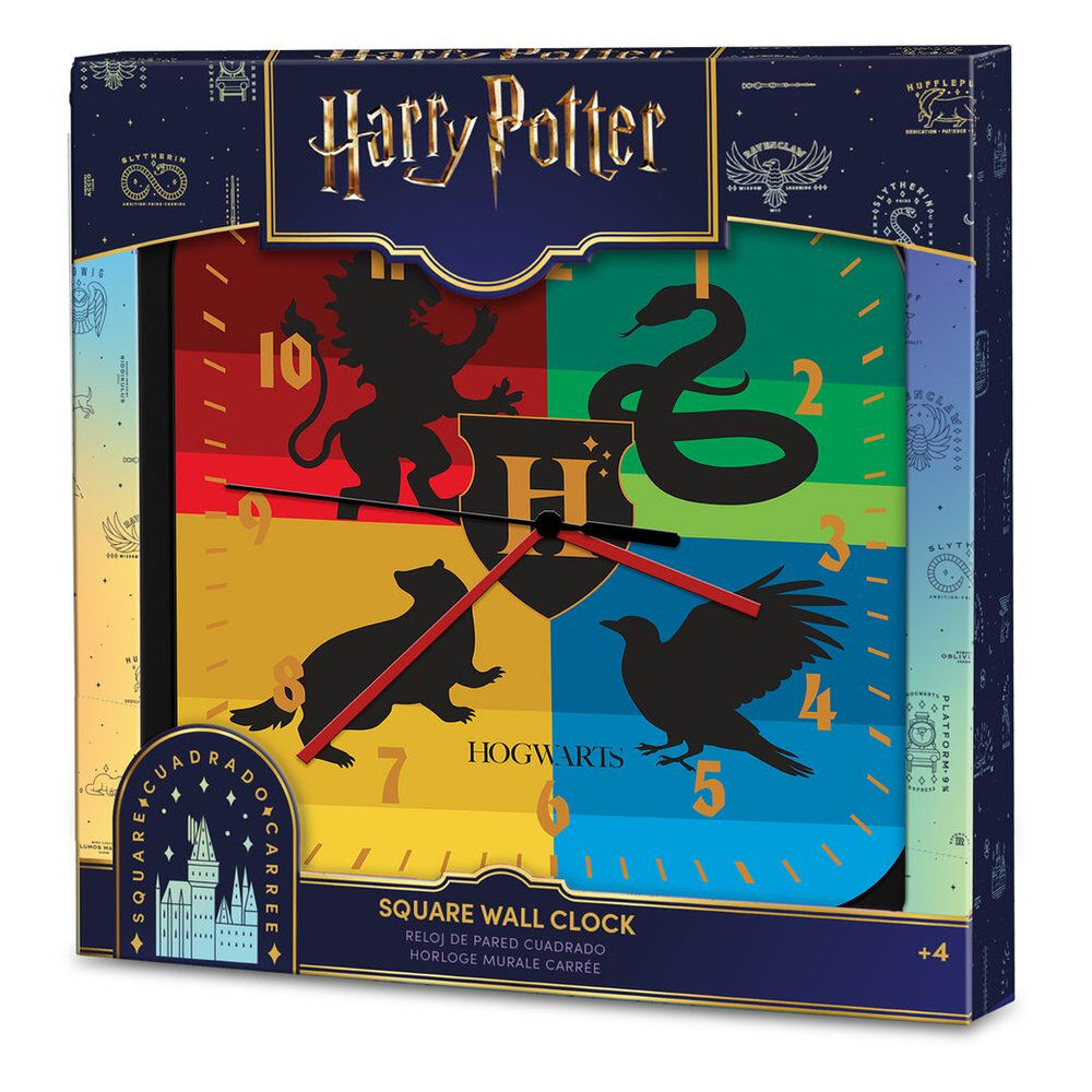 Relógio de Parede Harry Potter Casas de Hogwarts 25 cm