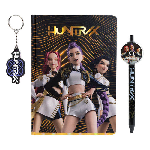 Cuaderno + bolígrafo + llavero K-POP Demon Hunters