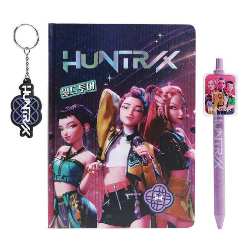 Cuaderno + bolígrafo + llavero K-POP Demon Hunters