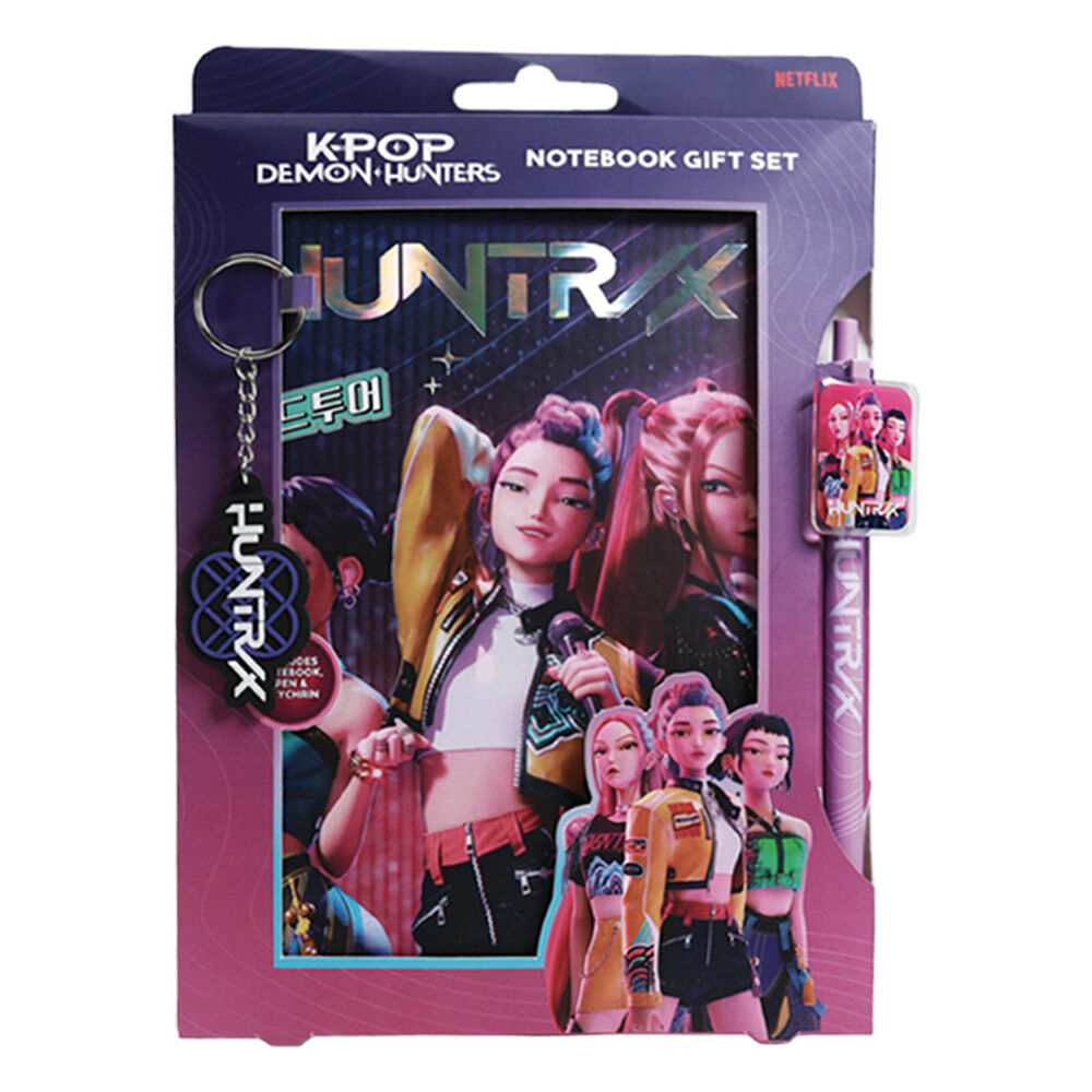 Caderno + caneta + porta-chaves K-POP Demon Hunters