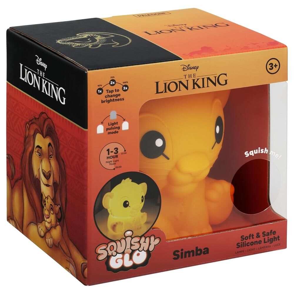 Candeeiro silicone recarregável SquishyGlo Simba Rei Leão