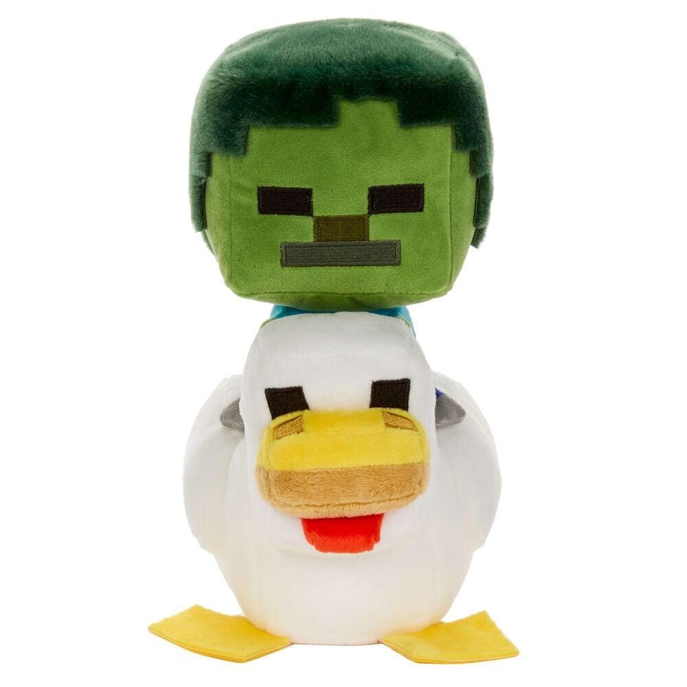 Peluche Chicken Jockey Minecraft 20 cm