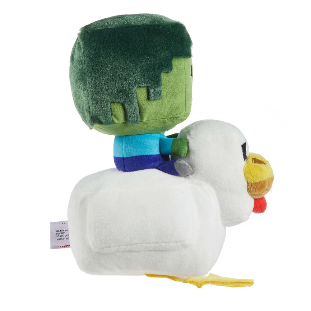 Peluche Chicken Jockey Minecraft 20 cm