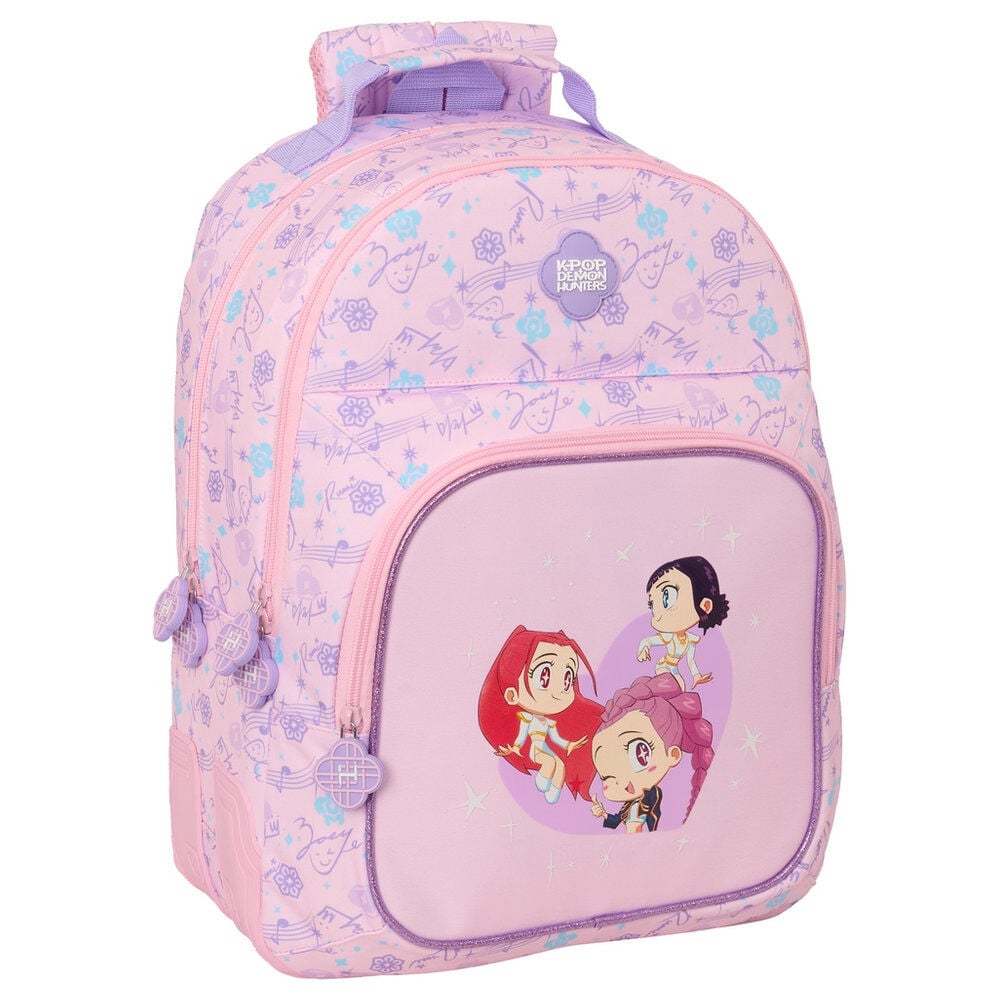 Mochila dupla Chibi K-POP Demon Hunters 42cm adaptável