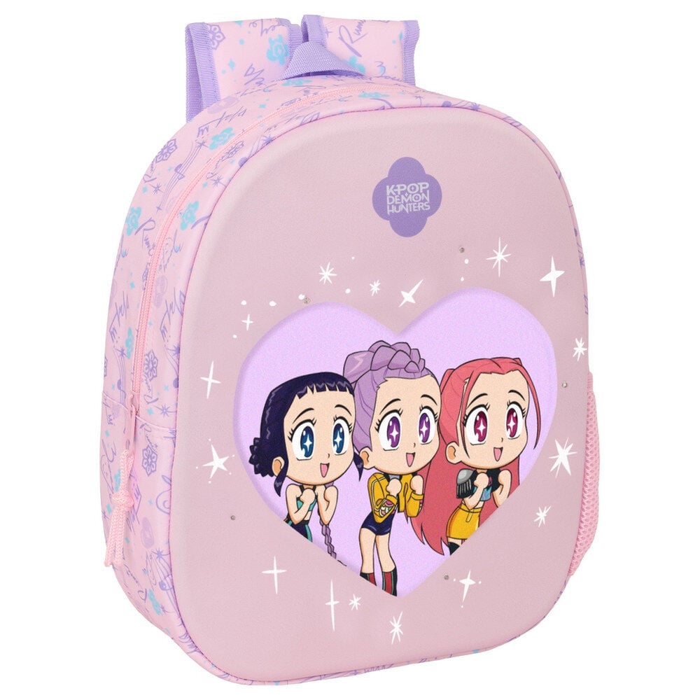 Mochila pré-escolar 3D LEDS Chibi K-POP Demon Hunters 33cm