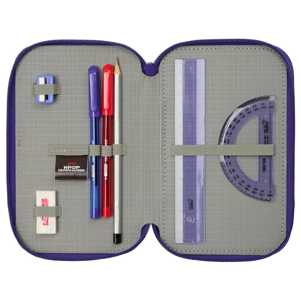 Estuche triple Figthers K-POP Demon Hunters 37 piezas