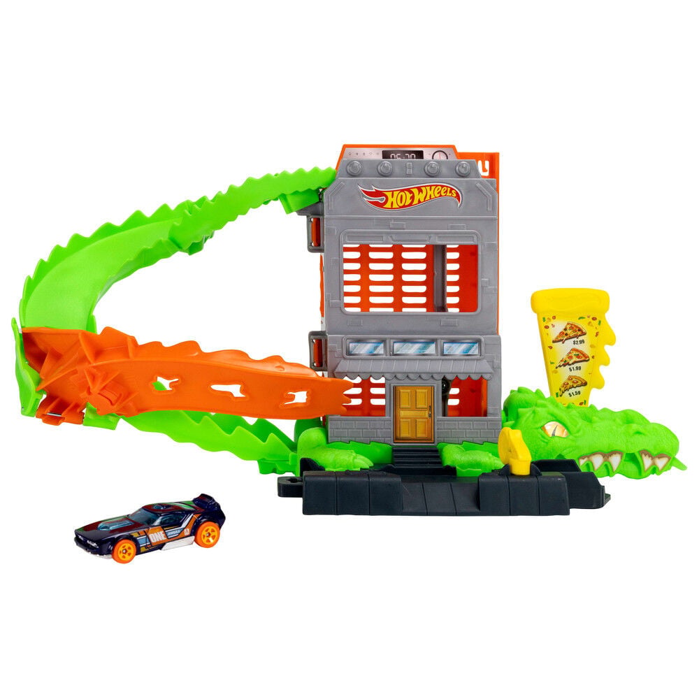 Pista de Carros Ataque do Crocodilo Hot Wheels City
