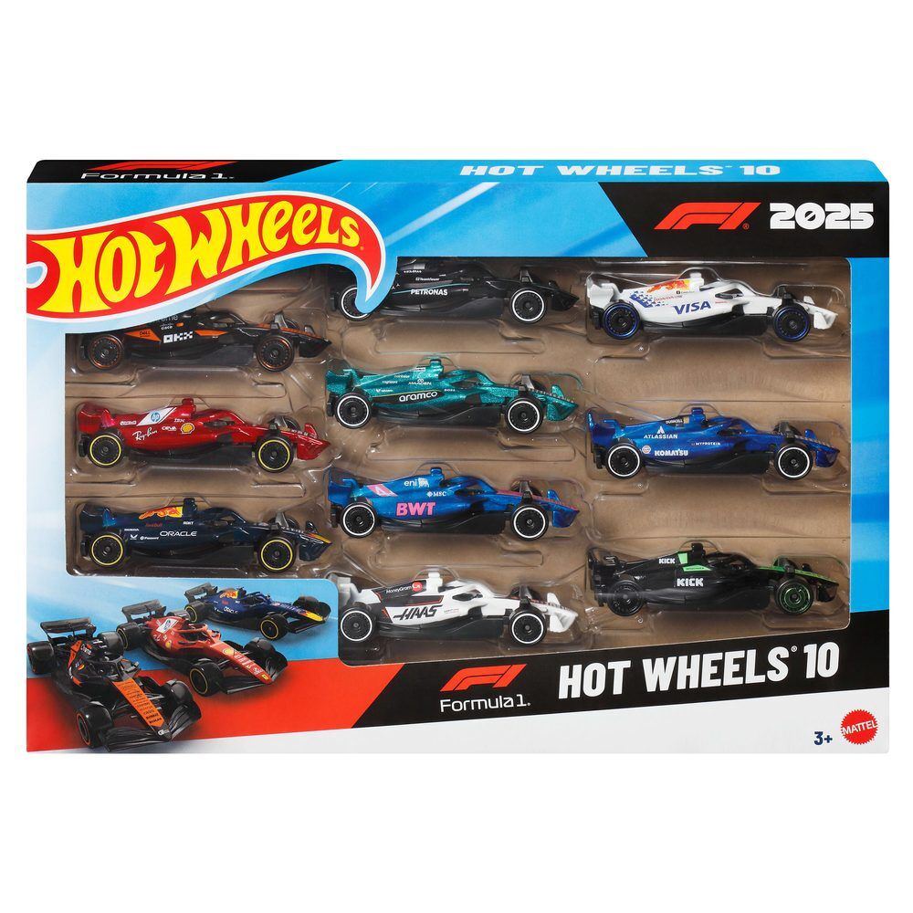 Conjunto de 10 carros F1 Hot Wheels
