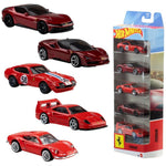 Conjunto de 5 Carros Ferrari Hot Wheels 1:64
