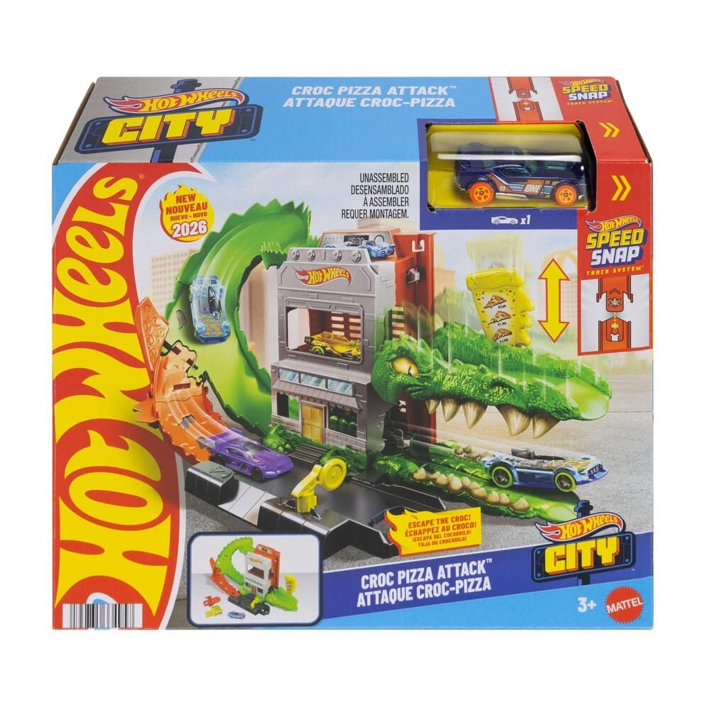 Pista de Carros Ataque do Crocodilo Hot Wheels City