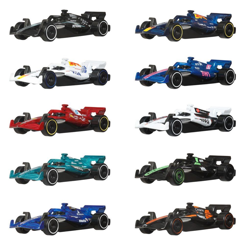 Conjunto de 10 carros F1 Hot Wheels
