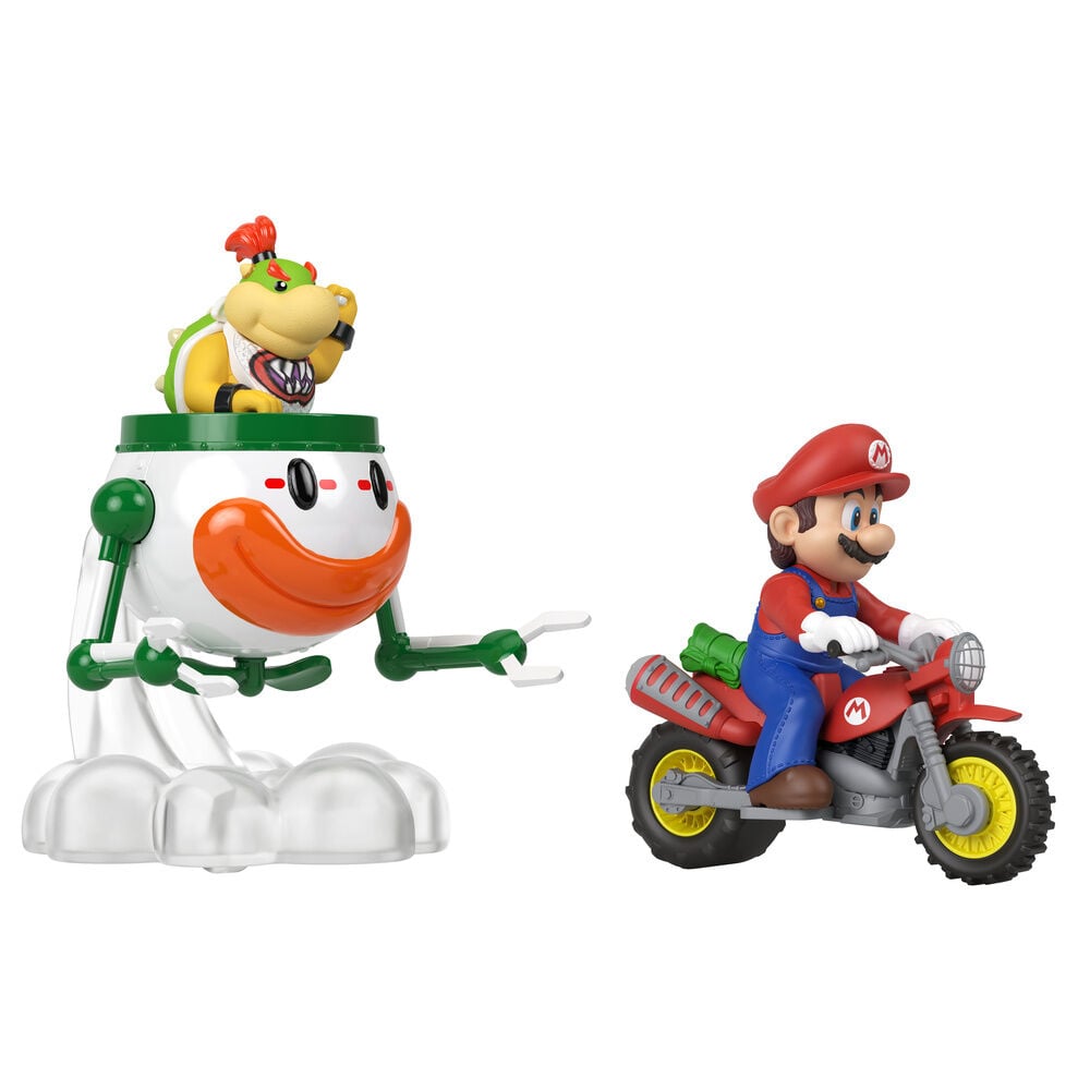 Conjunto de Figuras Bowser Jr. & Mario Super Mario Galaxy Hot Wheels