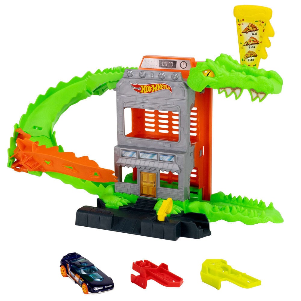 Pista de Carros Ataque do Crocodilo Hot Wheels City