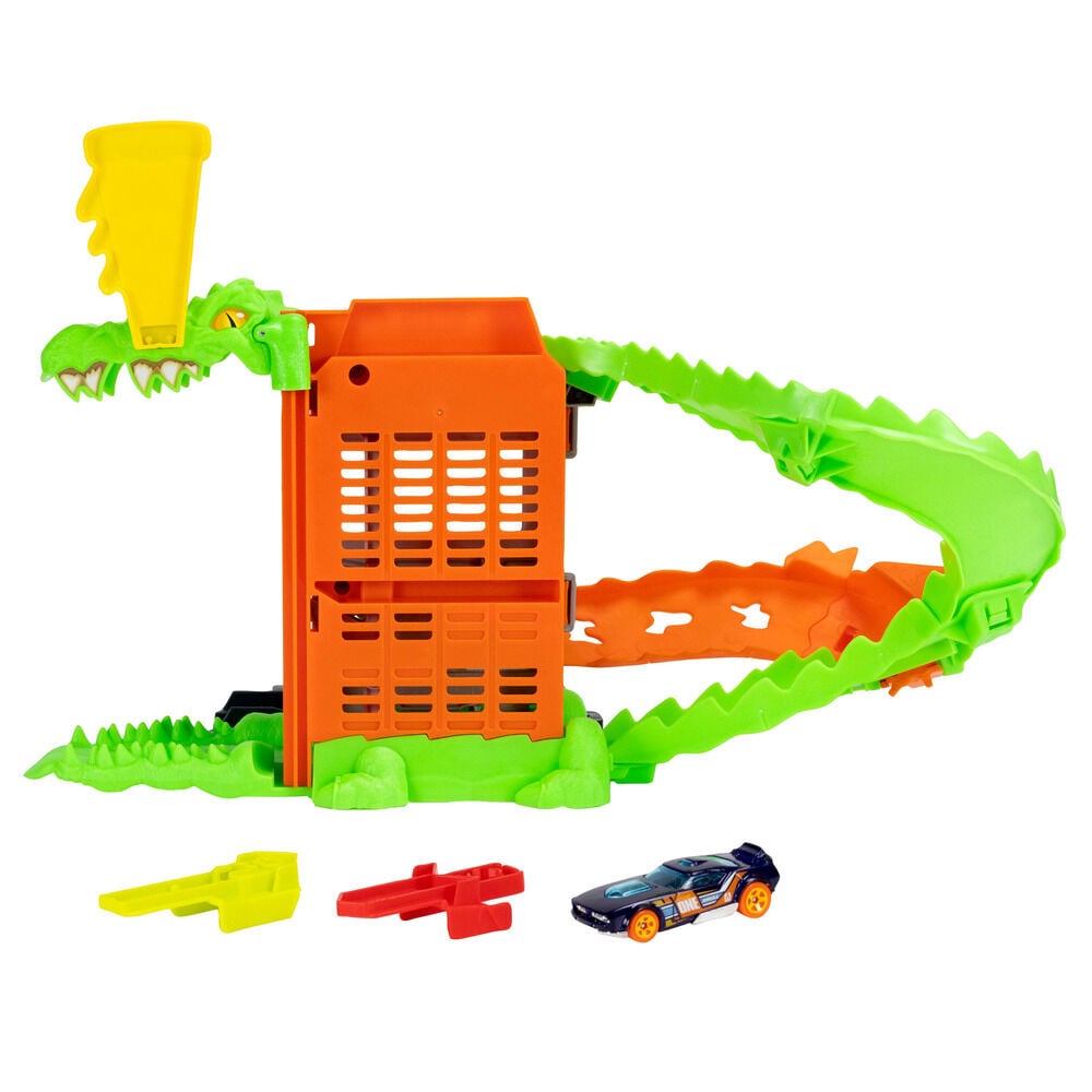 Pista de Carros Ataque do Crocodilo Hot Wheels City