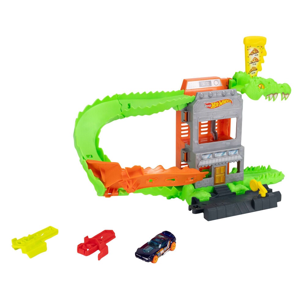 Pista de Carros Ataque do Crocodilo Hot Wheels City