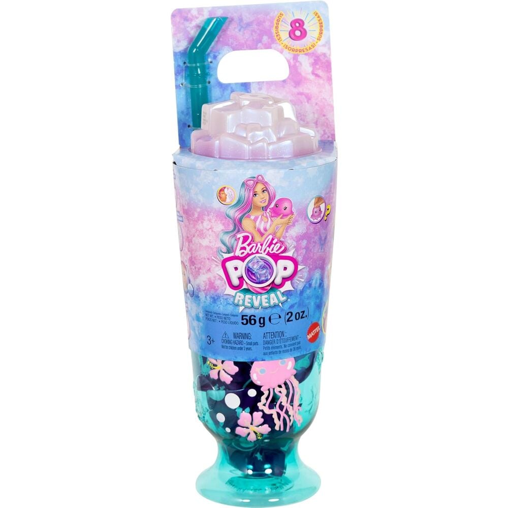 Boneca Pop Reveal Barbie Granizado do Mar Copo Azul