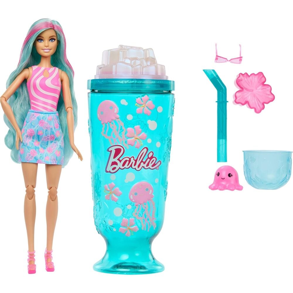 Boneca Pop Reveal Barbie Granizado do Mar Copo Azul