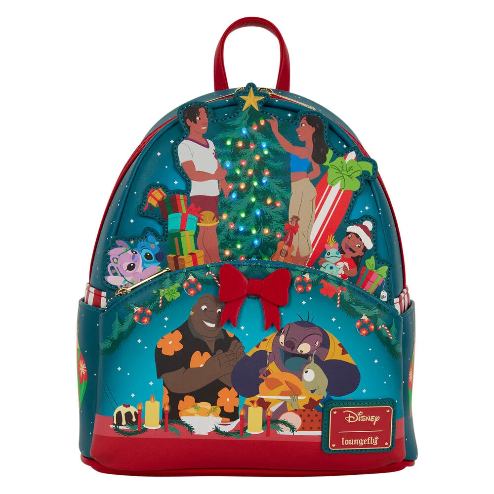 Mini Mochila Holiday Stitch Disney Loungefly 26 cm — imagem principal