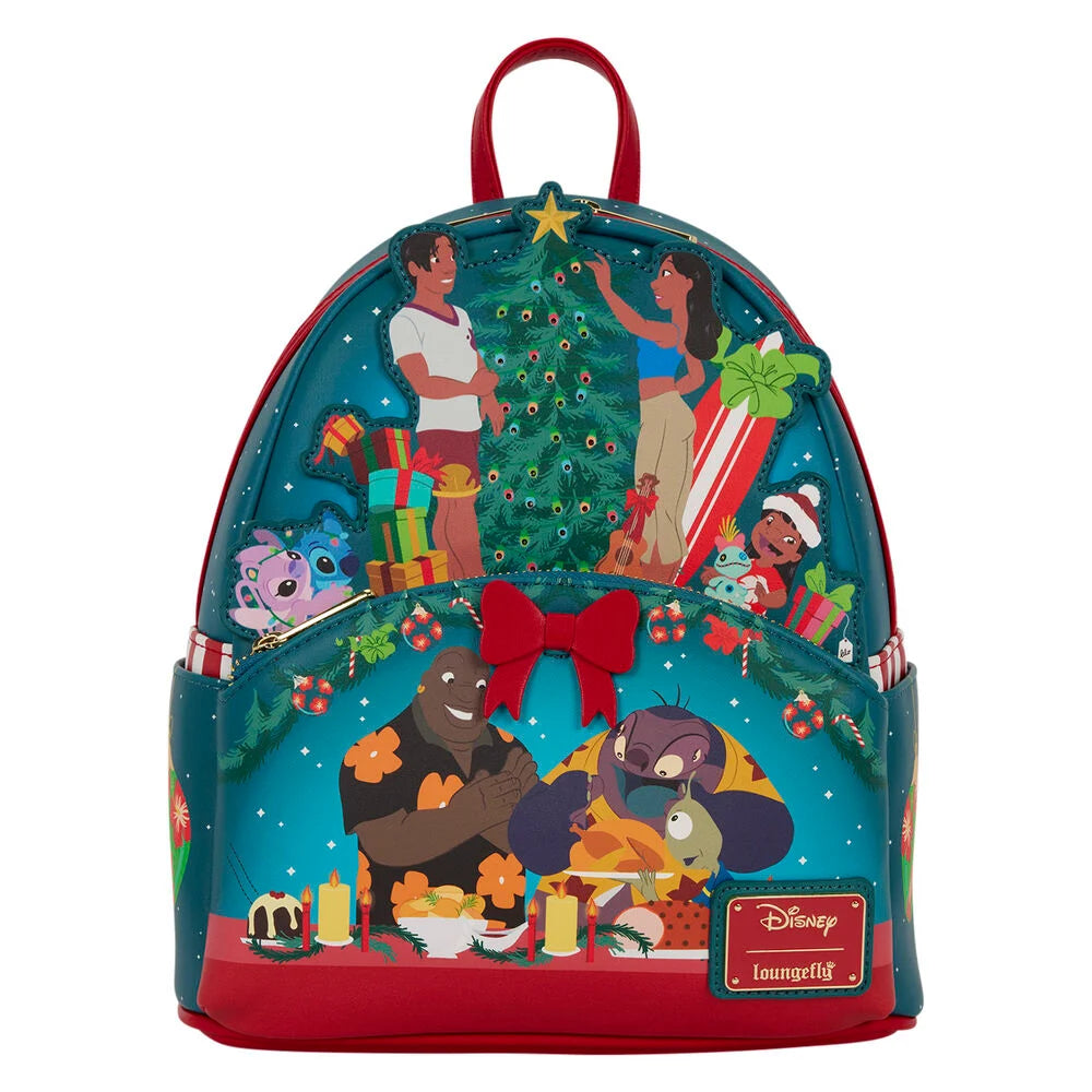 Mini Mochila Holiday Stitch Disney Loungefly 26 cm — imagem 5