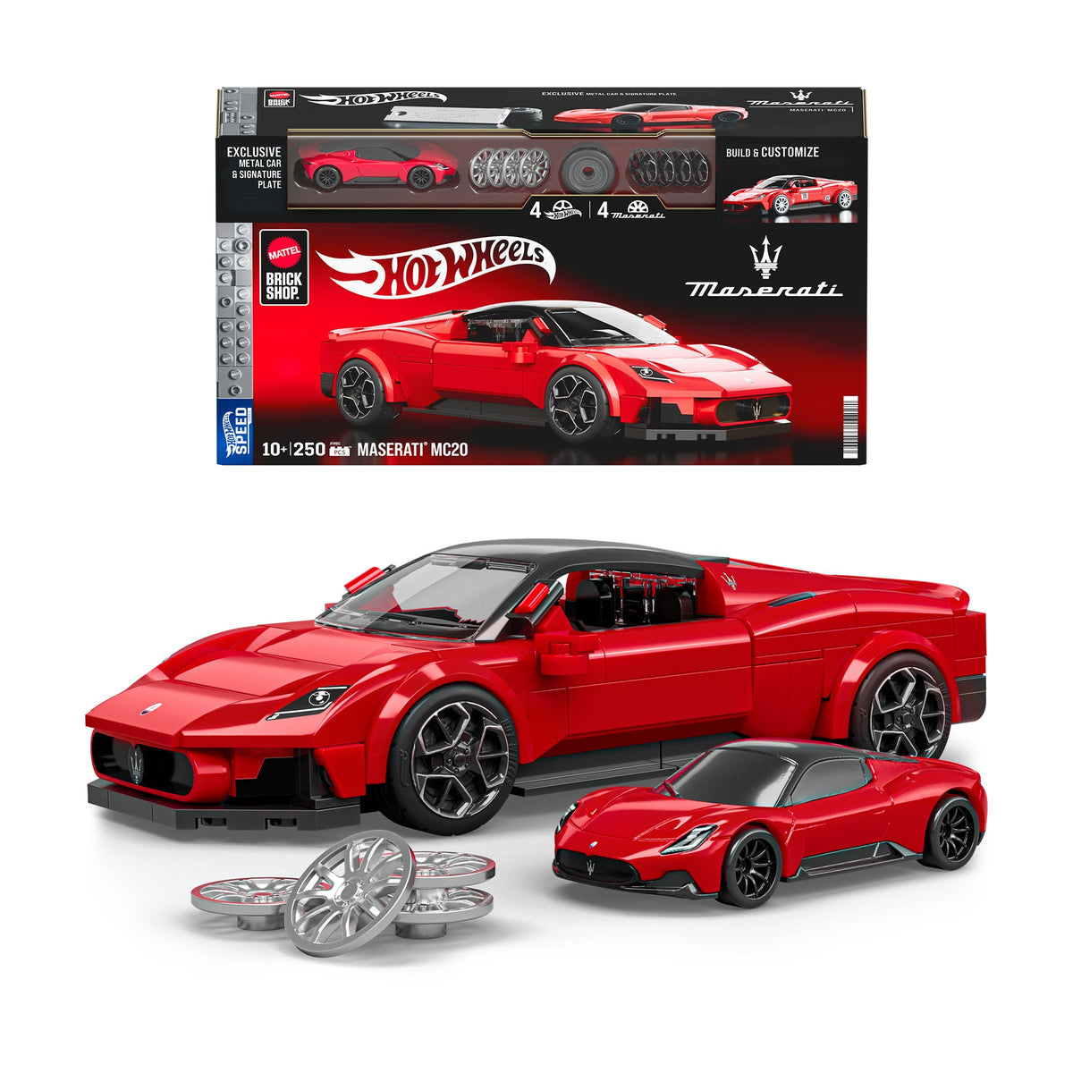 Maserati MC20 Mattel Brick Shop Hot Wheels — 250 Peças — imagem 1