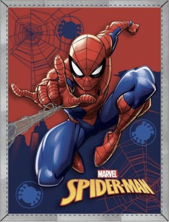 Manta sherpa Spider-Man Marvel vermelha e azul, 140 × 190 cm