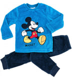 Pijama de coralina Mickey Disney HW7584, camisola azul e calças azul-marinho