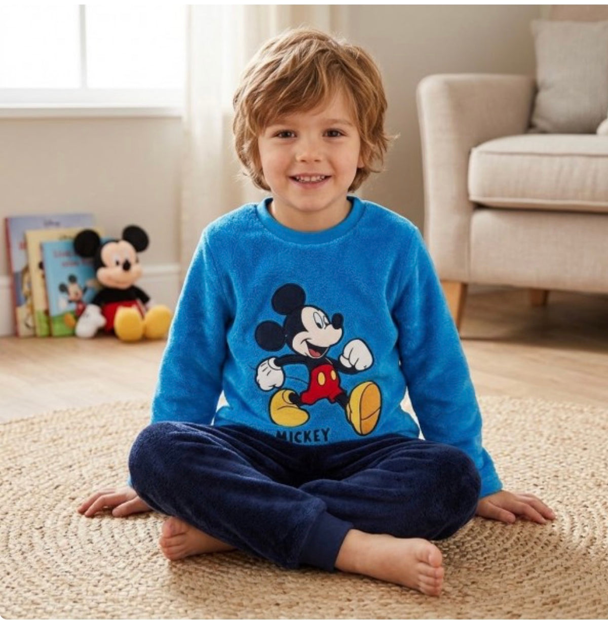 Pijama de coralina Mickey Disney HW7584 vestido por uma criança
