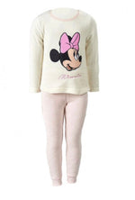 Pijama de coralina Minnie HW7594 — camisola creme e calças rosa