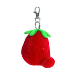 Detalhe do porta-chaves de peluche Morango Palm Pals