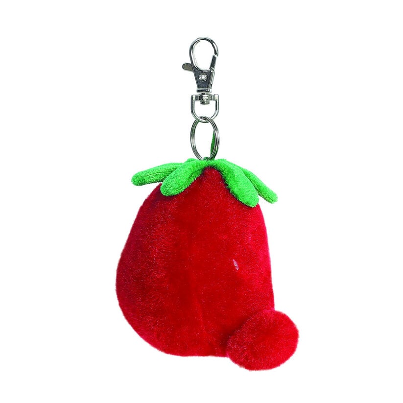 Detalhe do porta-chaves de peluche Morango Palm Pals